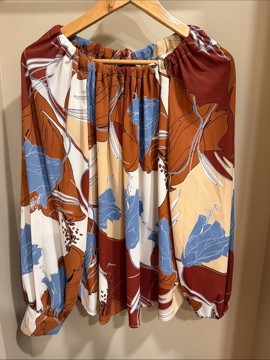 Worthington Tops - Worthington Multi-Color Floral Off-Shoulder Blouse